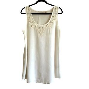 2/$30 Soft Surroundings Cream Embellished Sleeveless Tank Top